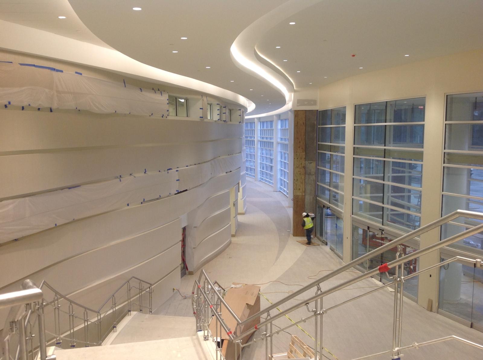 Finished commercial interior ceiling