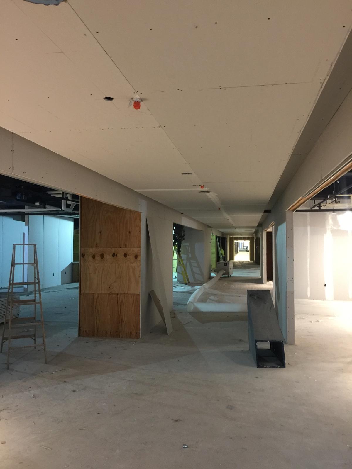 Commercial corridor drywall